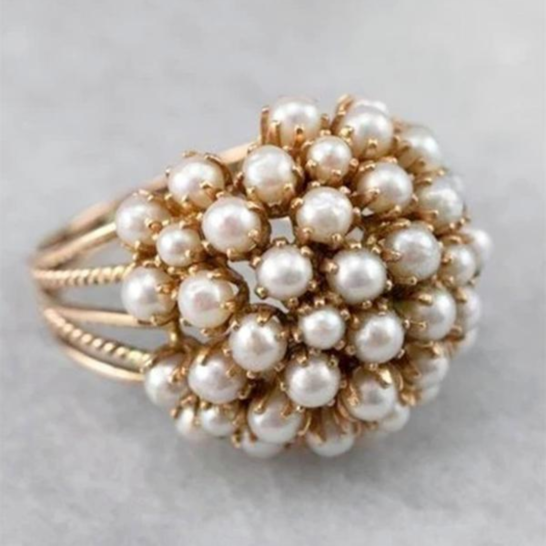 Gold Baroque Pearl Ring