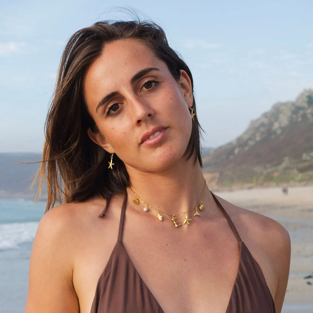 Gold Ocean Letter Necklace