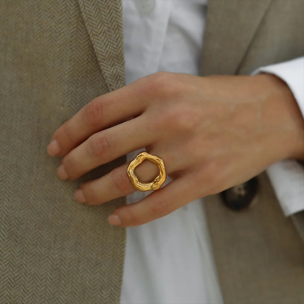 Gold Plated Circle Ring