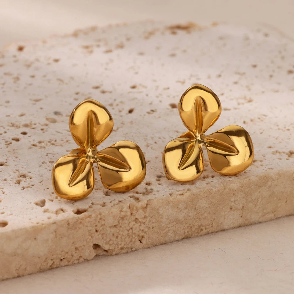 Gold Flower Earrings