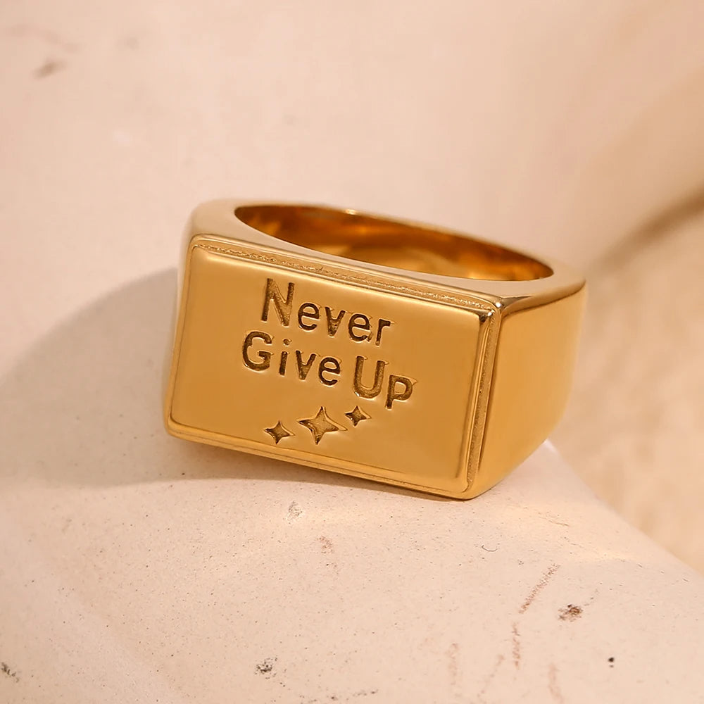Never Give Up Ring