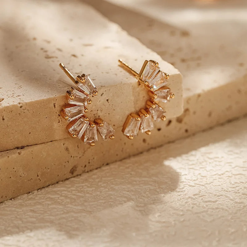 Semicircle Stud Earrings