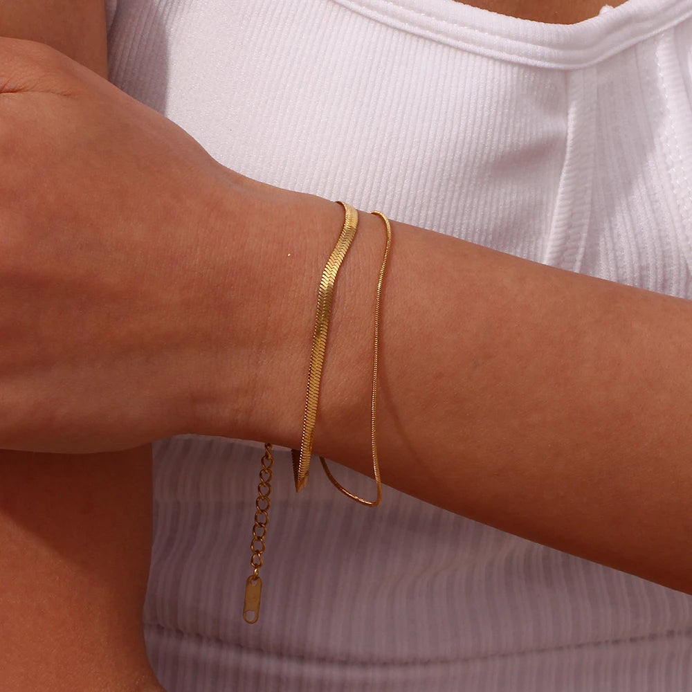Gold Herringbone Bracelet