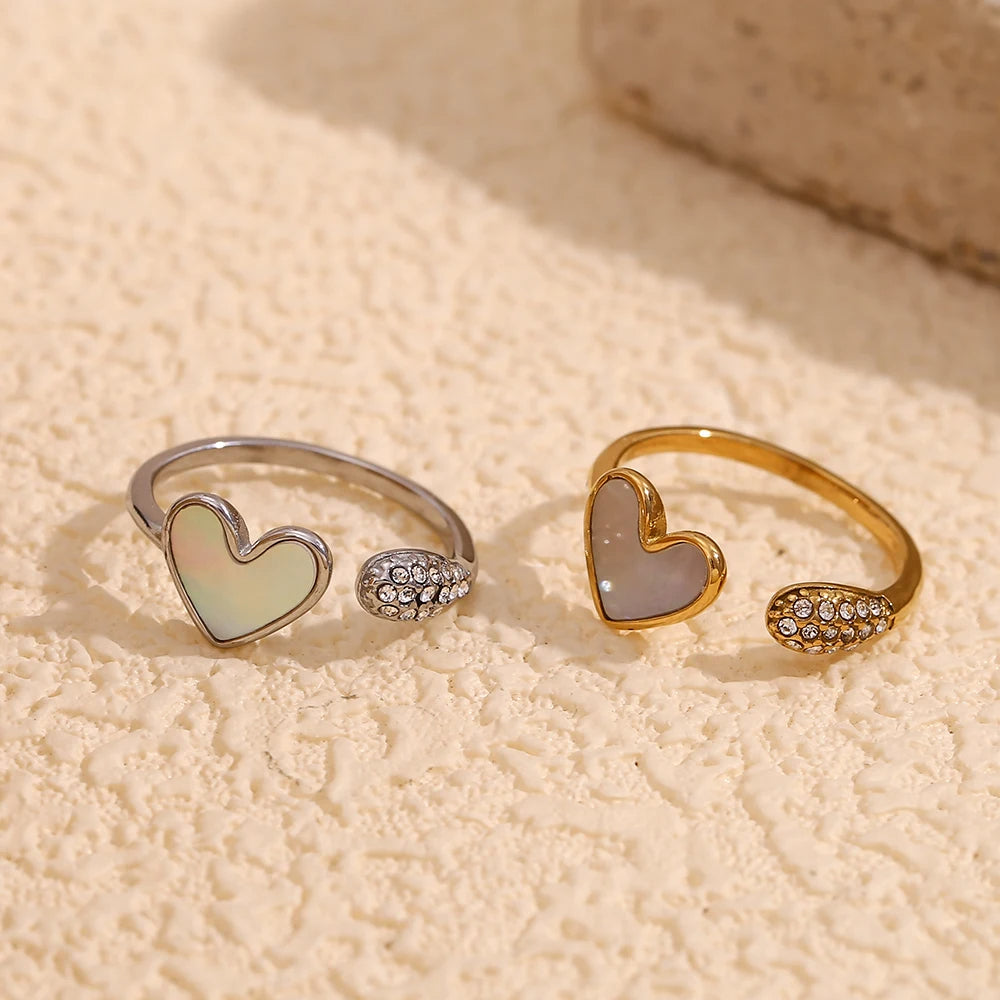 White Heart Ring