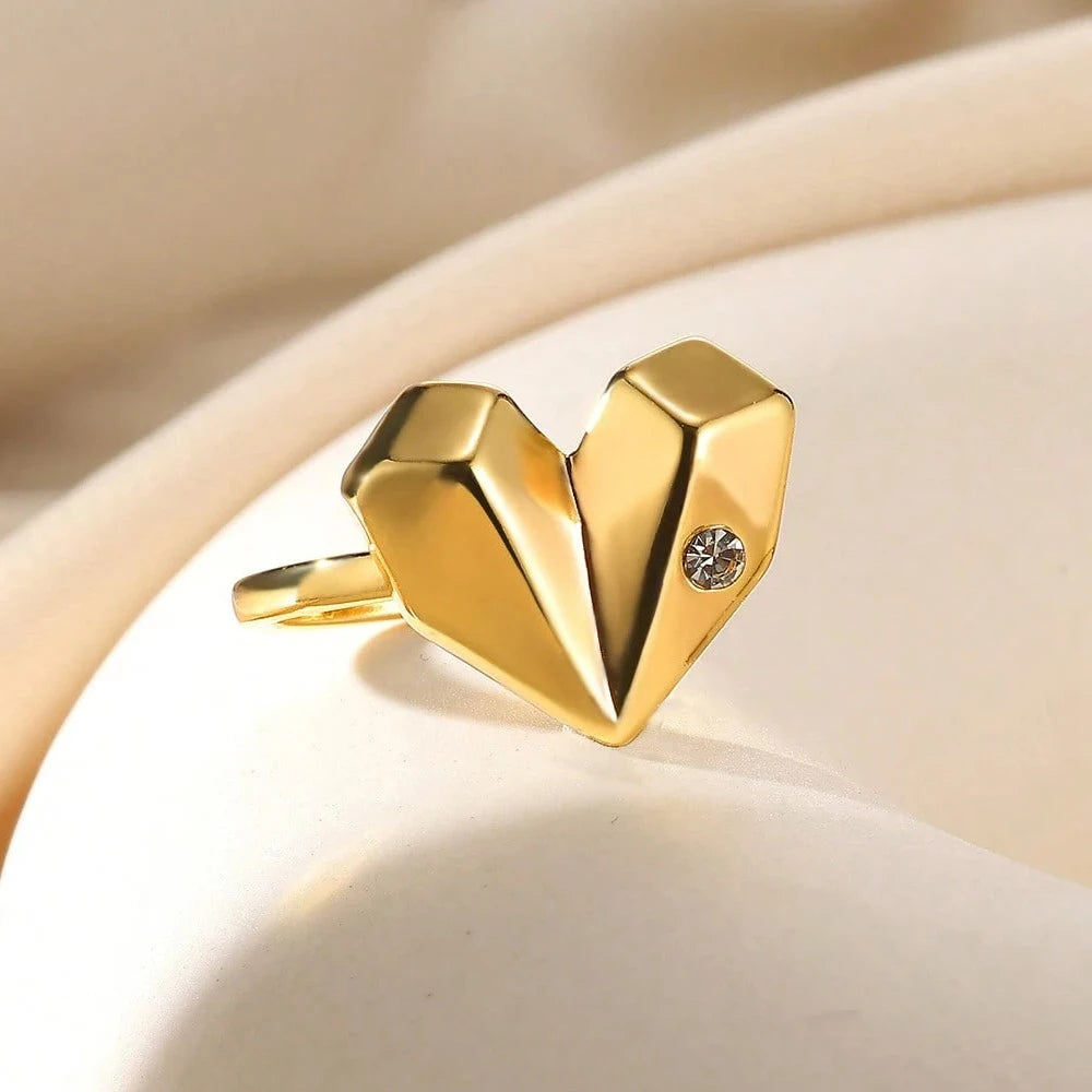 Geometric Heart Ring