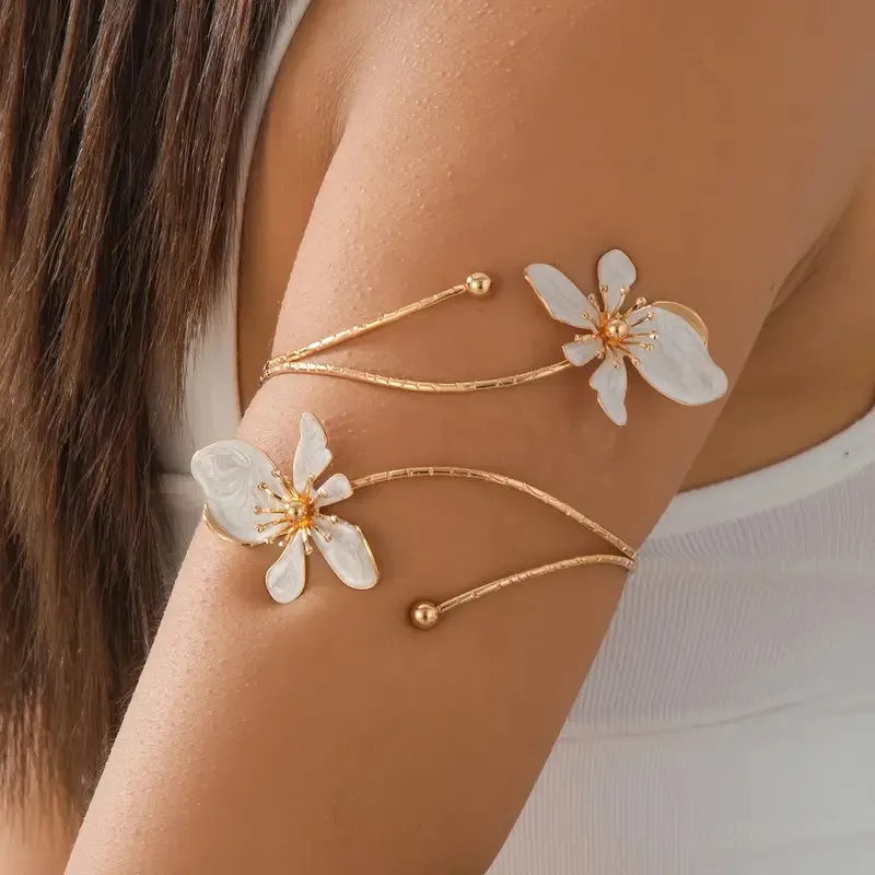 Floral Cuff Arm Bracelet