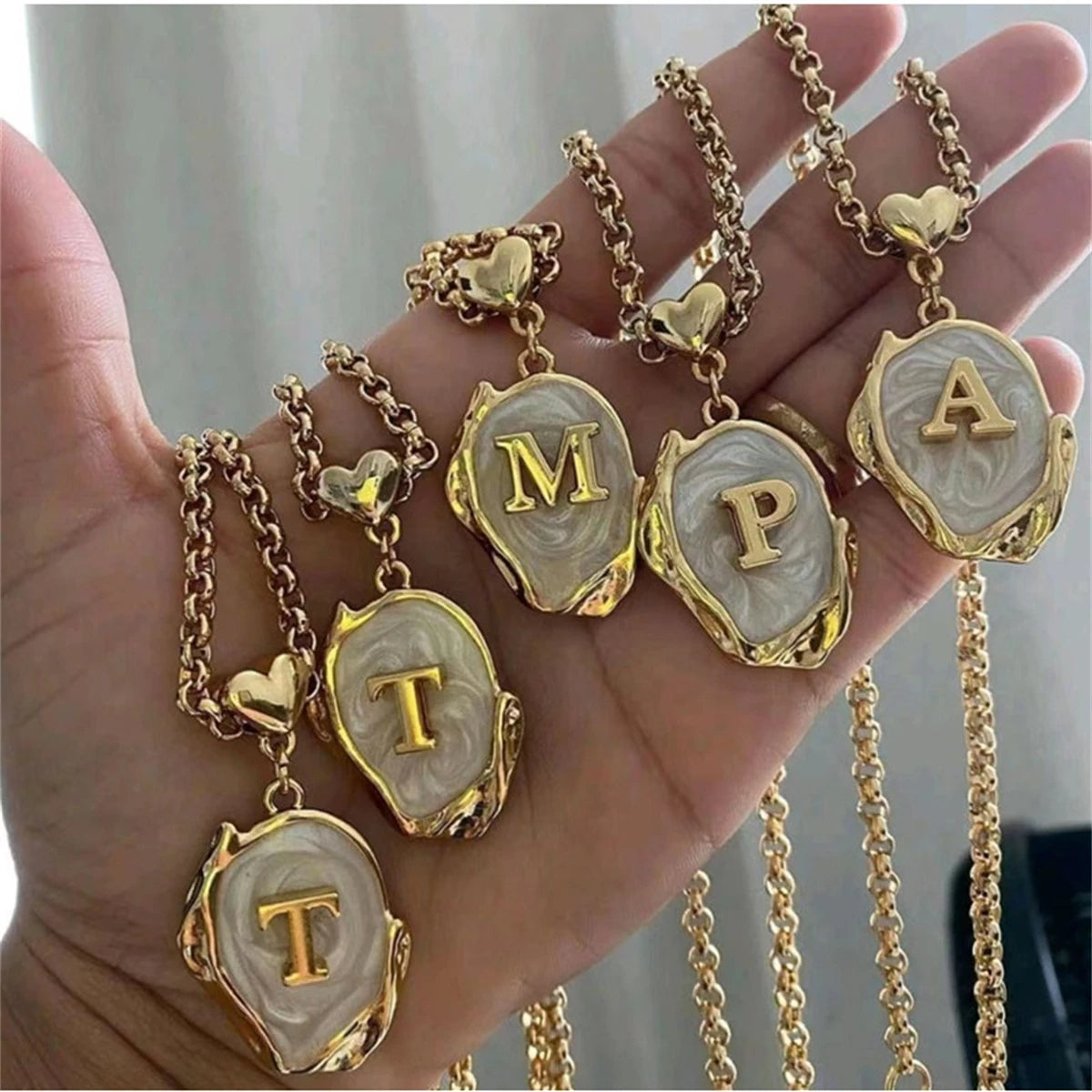 Irregular Dripping Initial Necklace