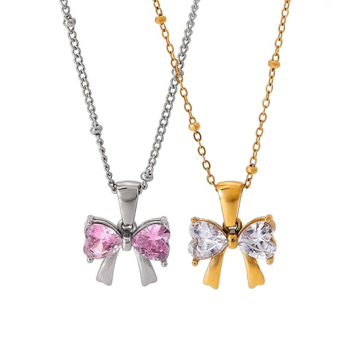 Zirconia Bow Necklace