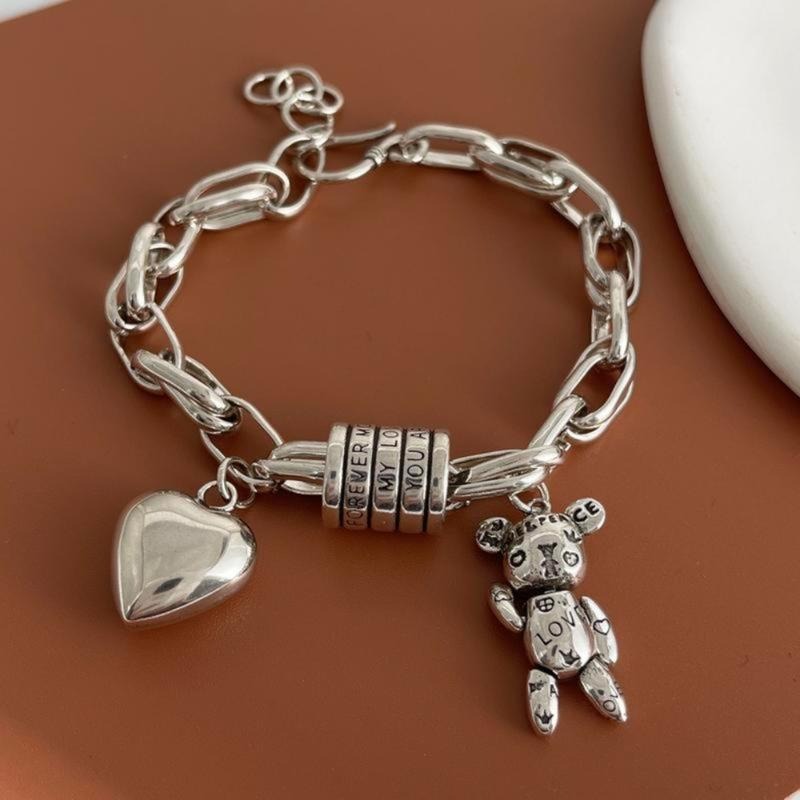 Retro Heart Bear Bracelet