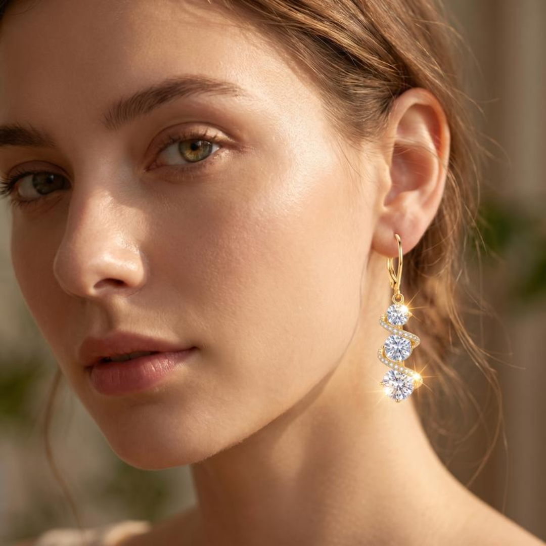 Swirl Stone Dangle Earrings
