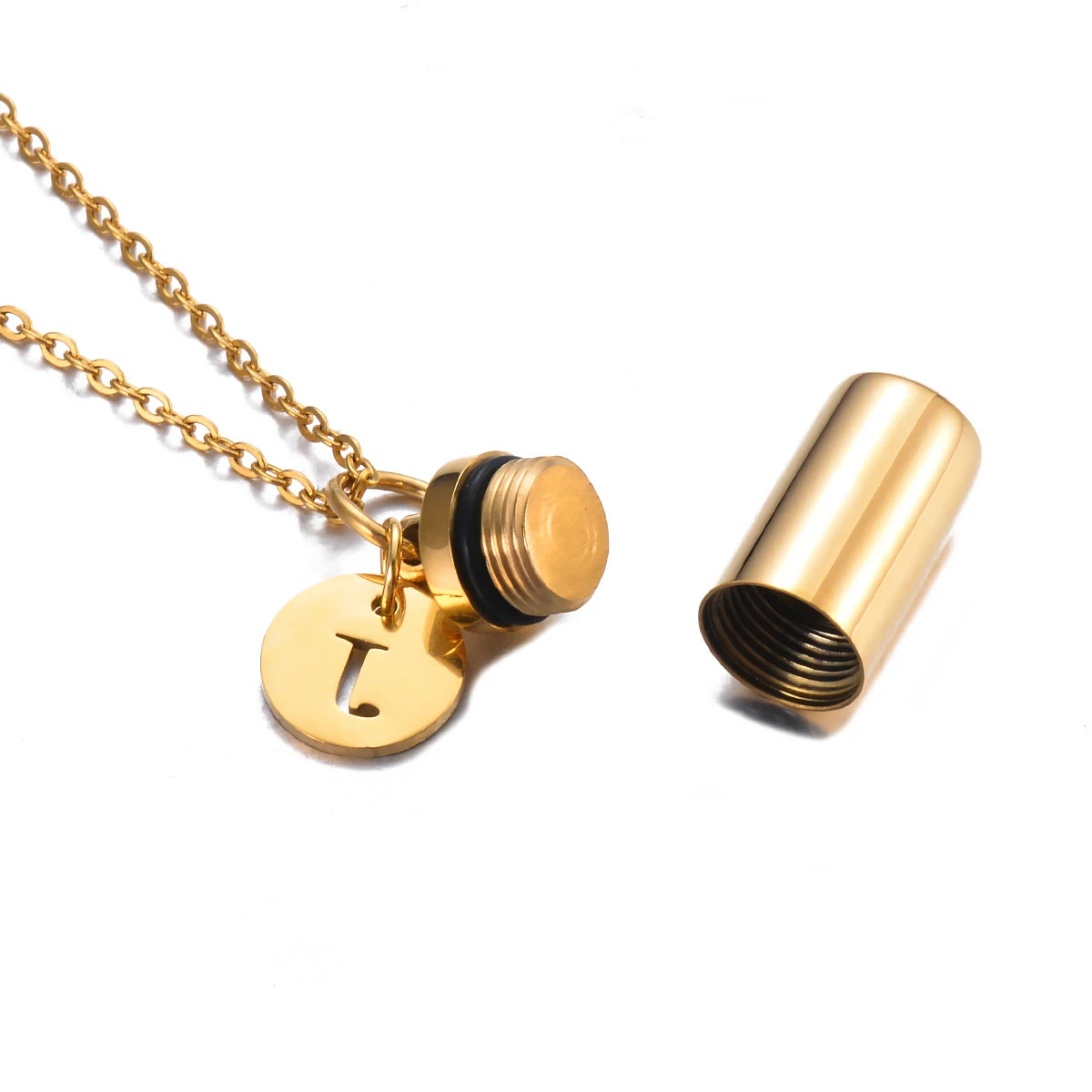 Cremation Urn Initial Charm Necklace