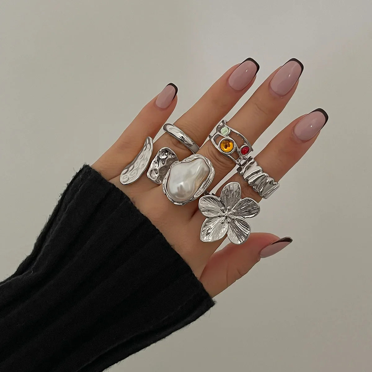 6 PCS Baroque Pearl Ring
