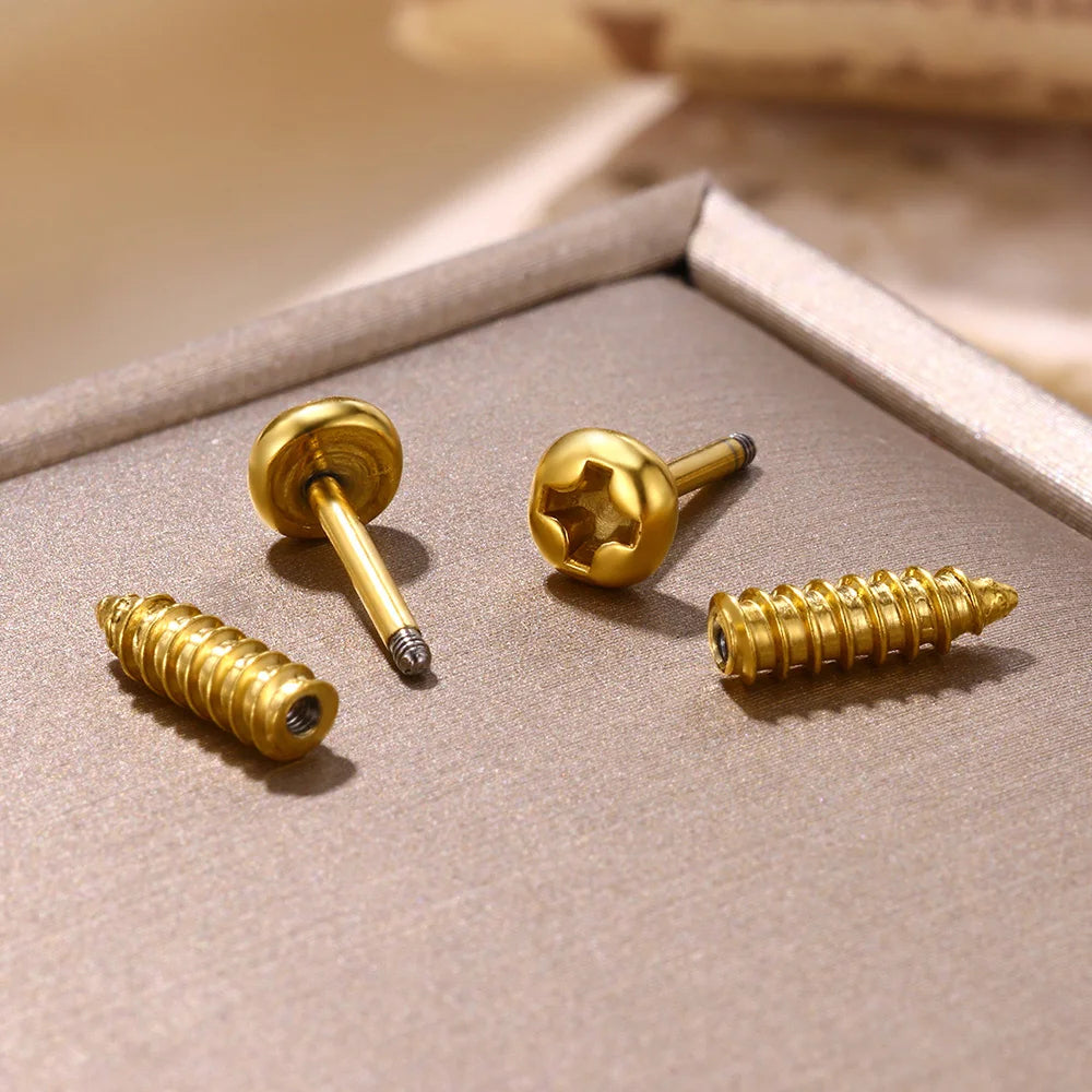 Screw Stud Earrings