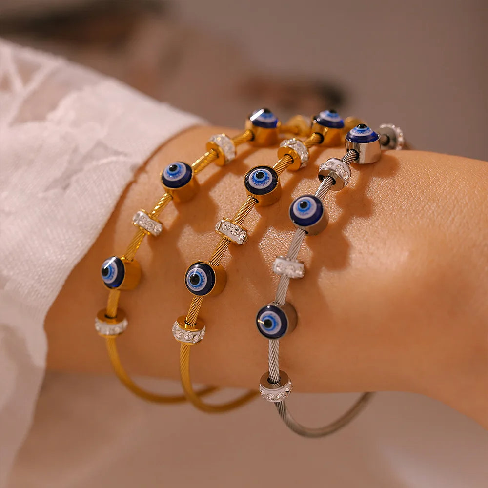 Rhinestone Evil Eye Bracelet