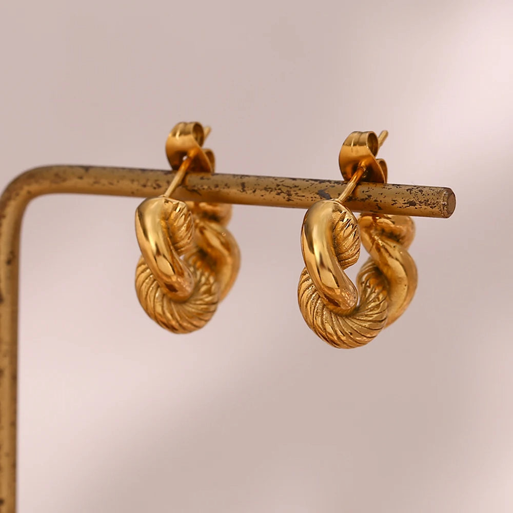 Twisted Chunky Hoop Earrings