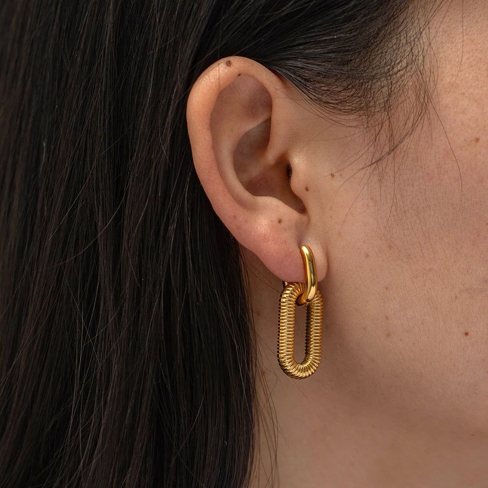Hollow Buckle Earrings