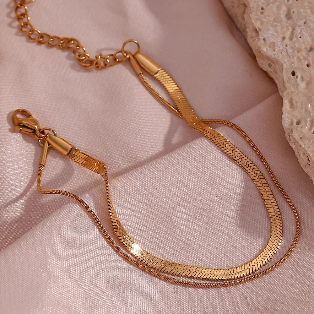 Gold Herringbone Bracelet