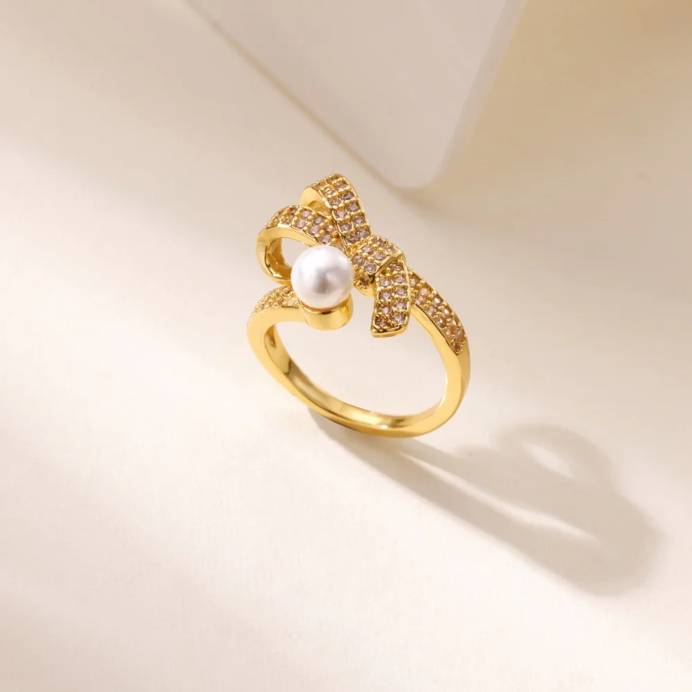 Zirconia Bowknot Ring
