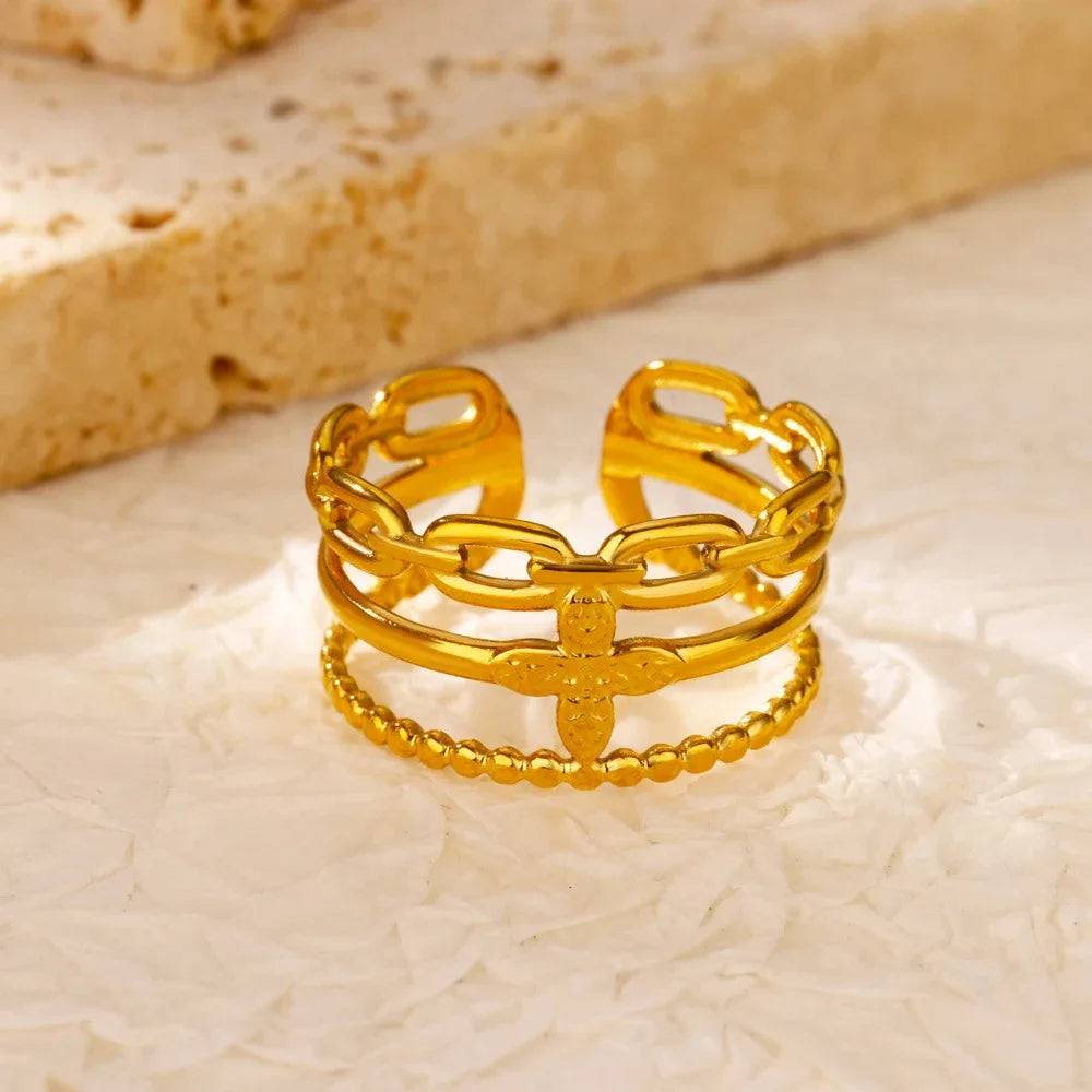 Hollow Cross Ring