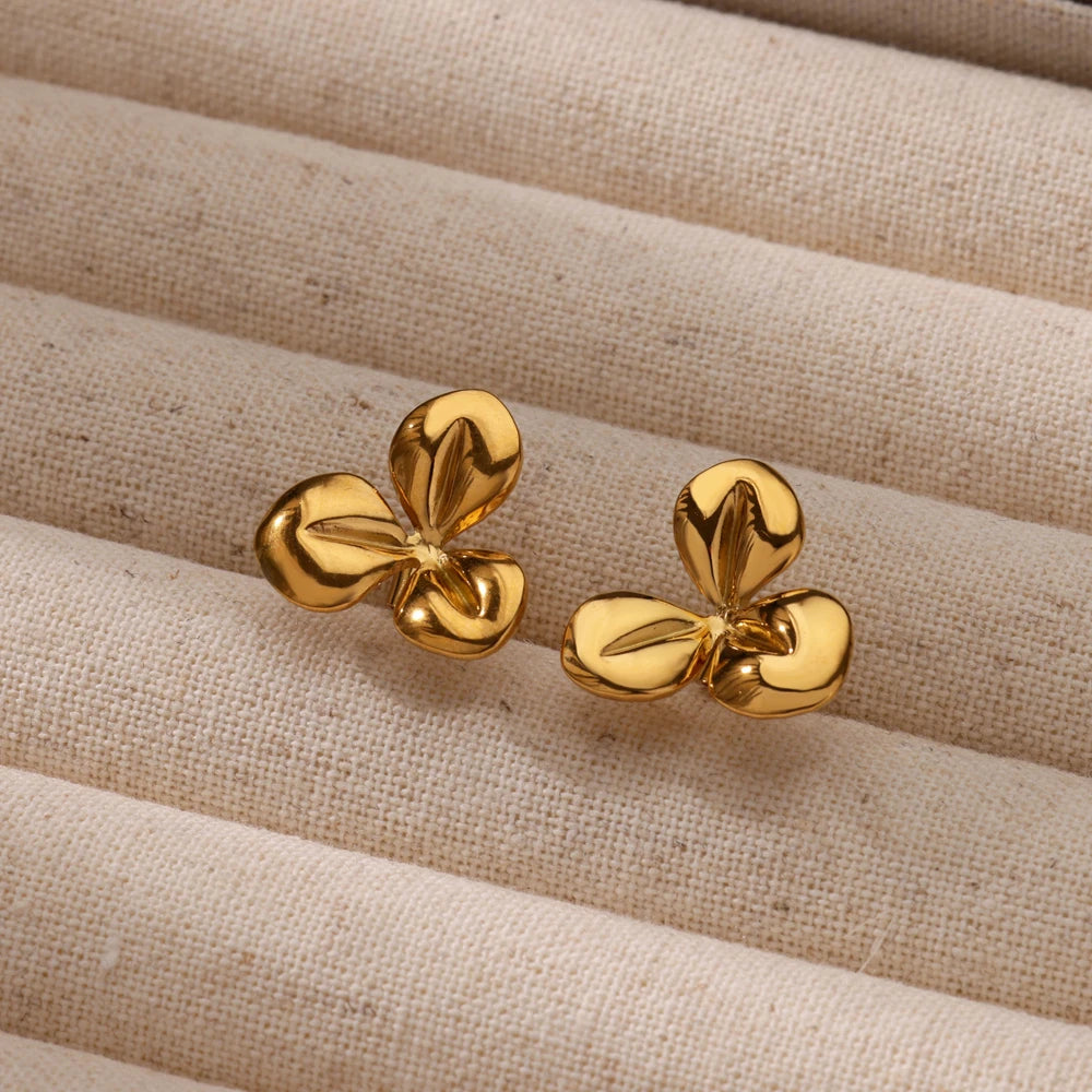 Gold Flower Earrings