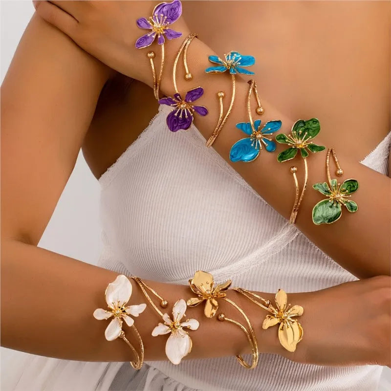 Floral Cuff Arm Bracelet