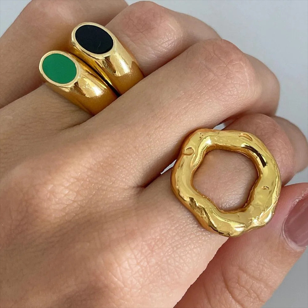Gold Plated Circle Ring