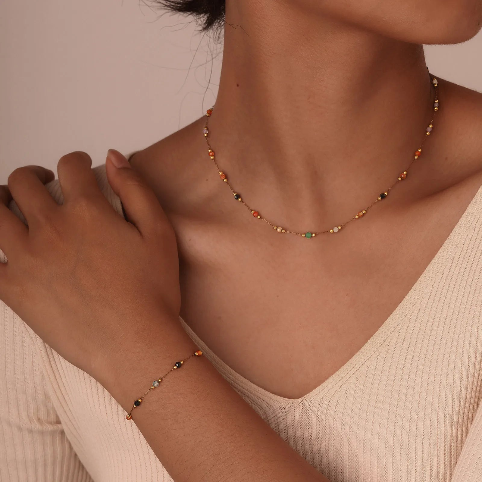 Colorful Beaded Jewelry Set