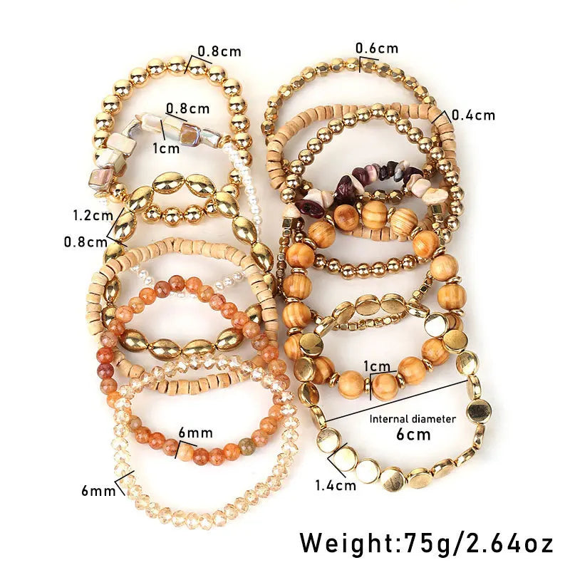 12 PCS Boho Beaded Bracelet