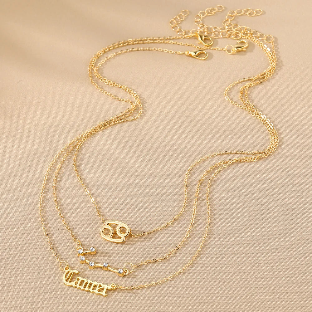 3 PCS Constellation Pendant Necklace