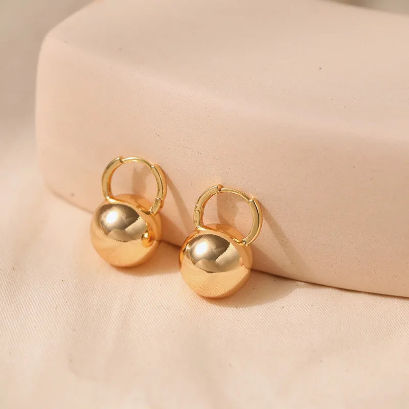 Round Ball Hoop Earrings