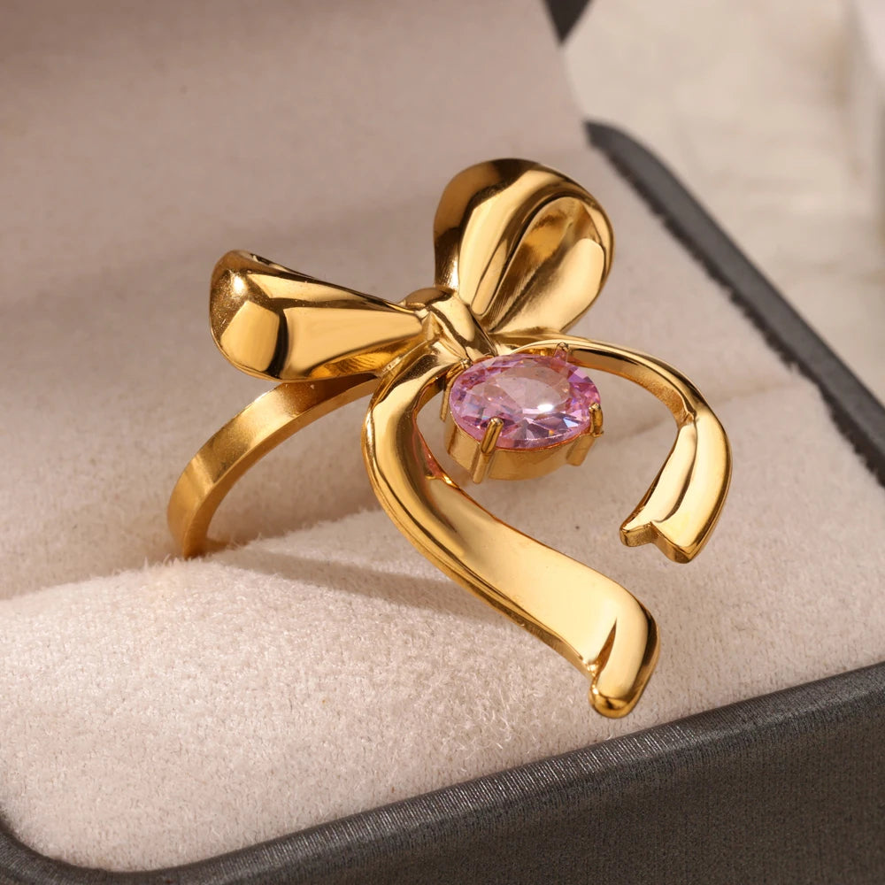 Bowknot Zircon Ring