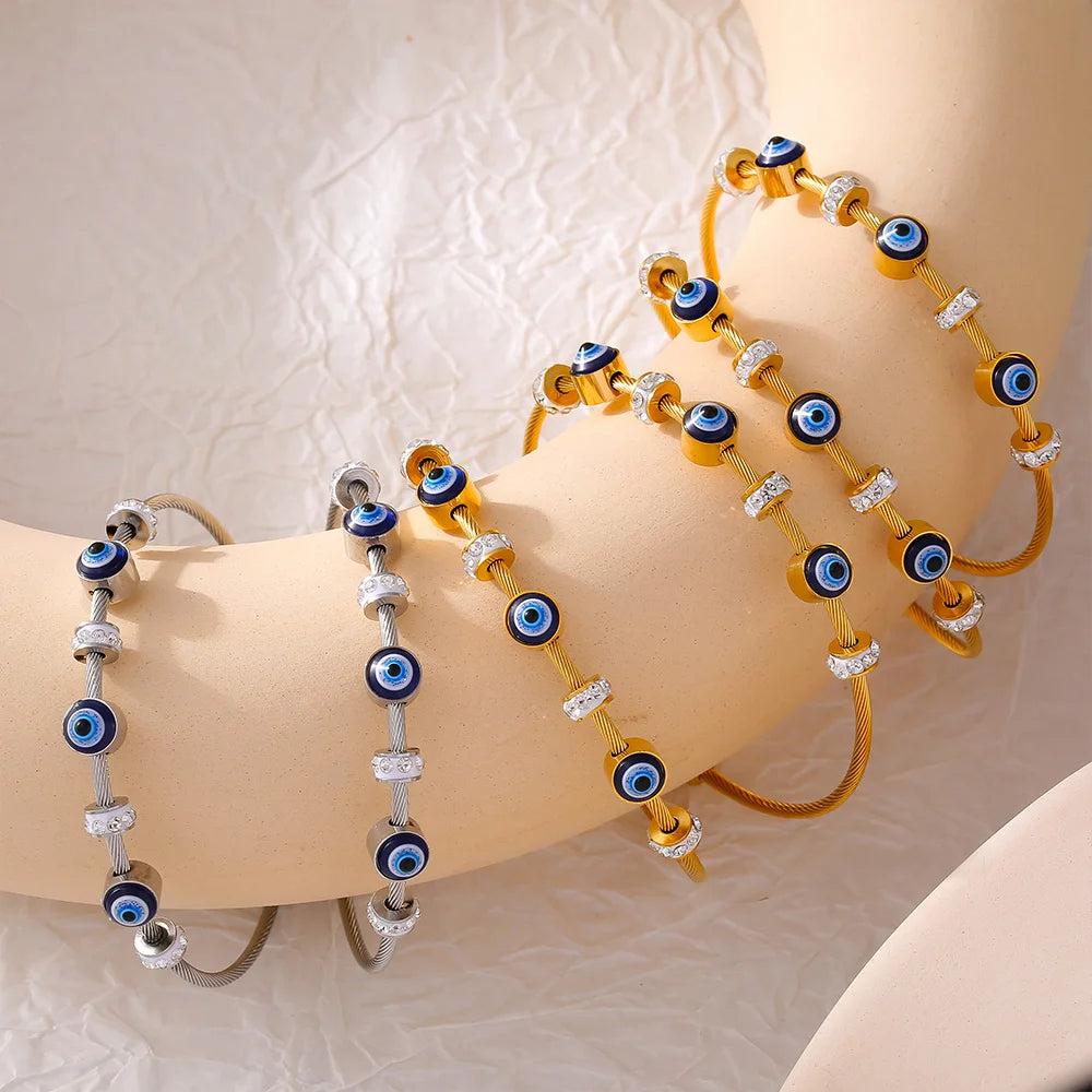 Rhinestone Evil Eye Bracelet