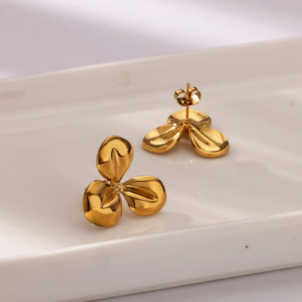 Gold Flower Earrings