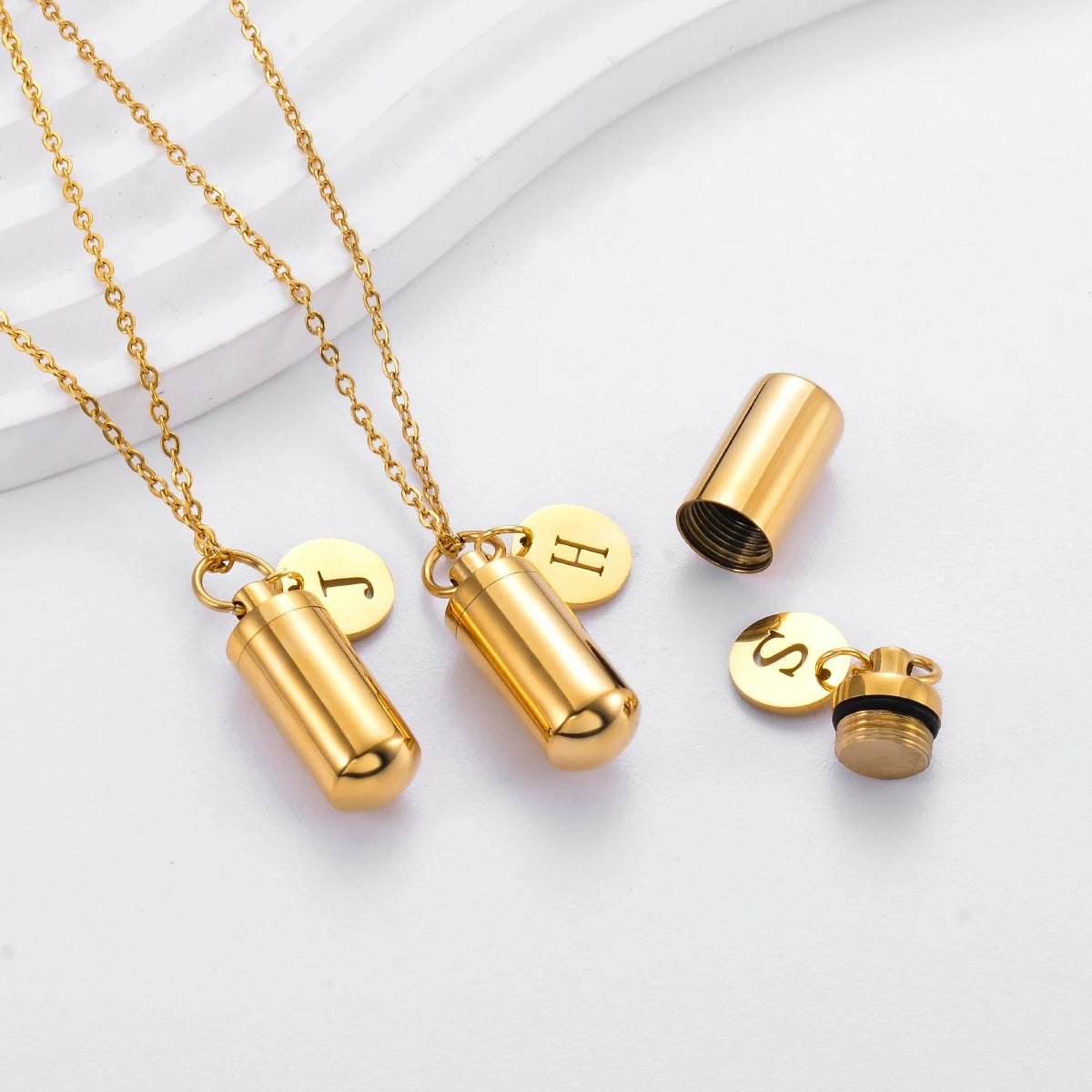 Cremation Urn Initial Charm Necklace