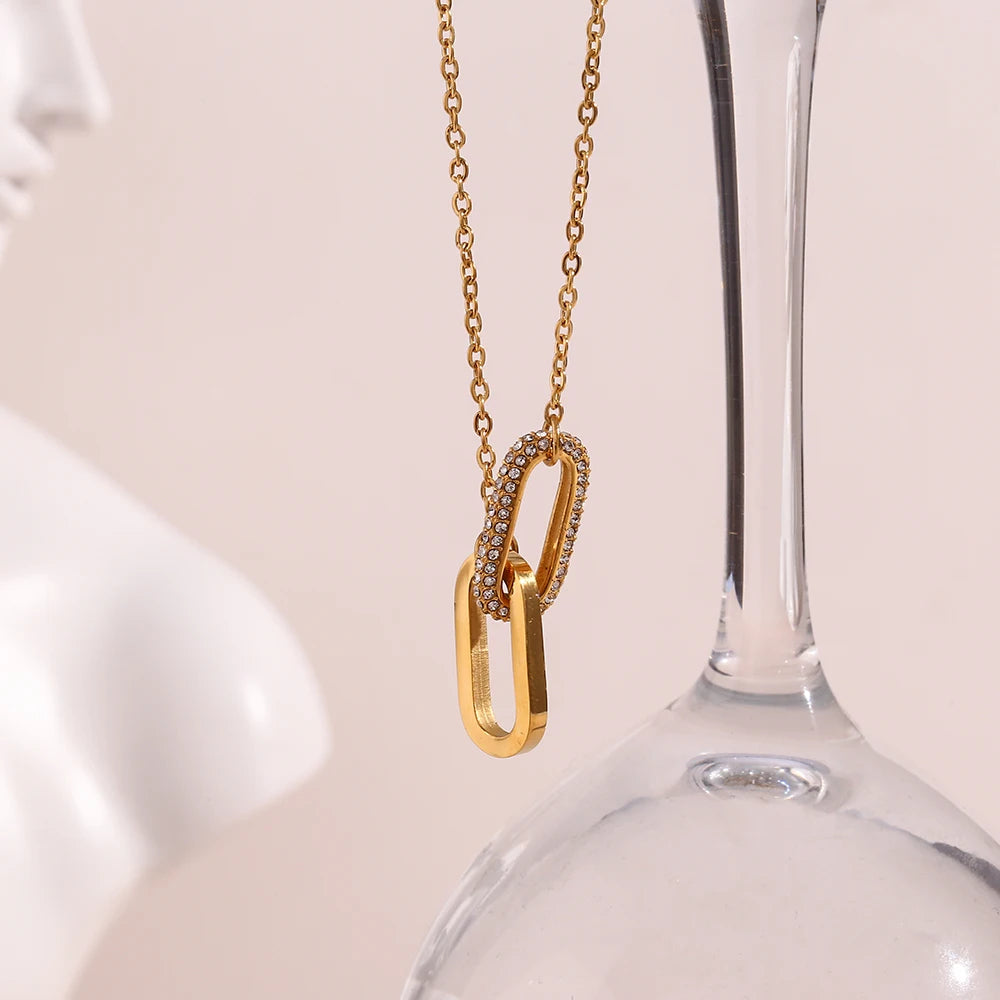 Rhinestone Paperclip Necklace