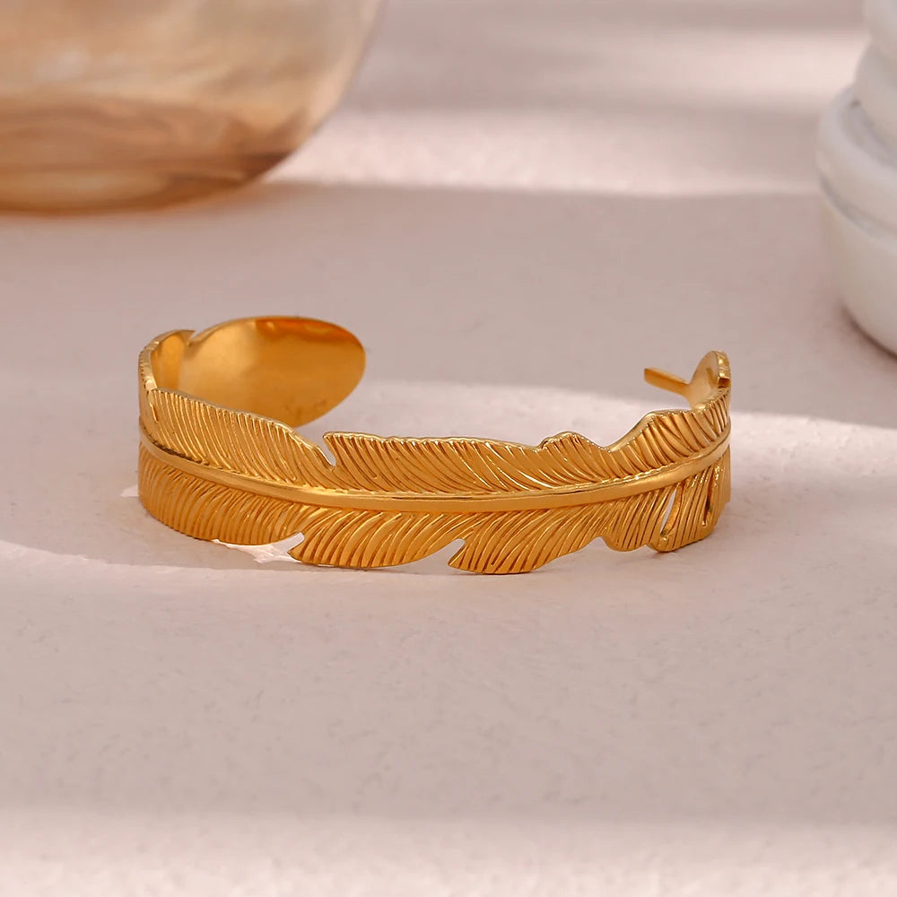 Gold Feather Bracelet