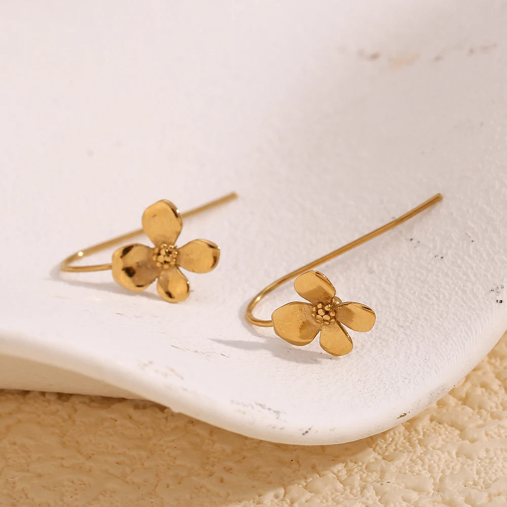 Gold Flower Earrings