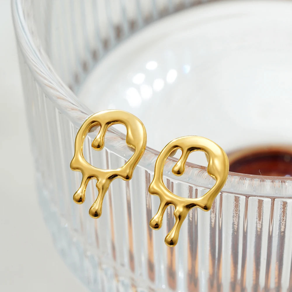 Dripping Circle Earrings