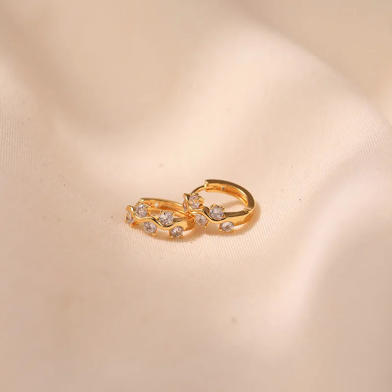 White Zirconia Hoop Earrings
