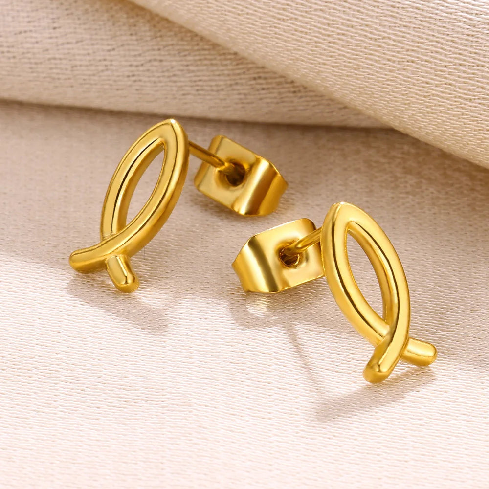 Fish Shaped Stud Earrings