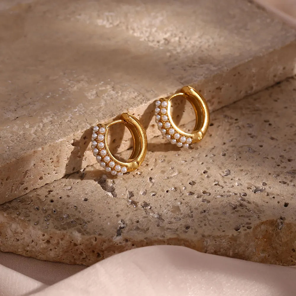 Gold Plated Pearl Earrings