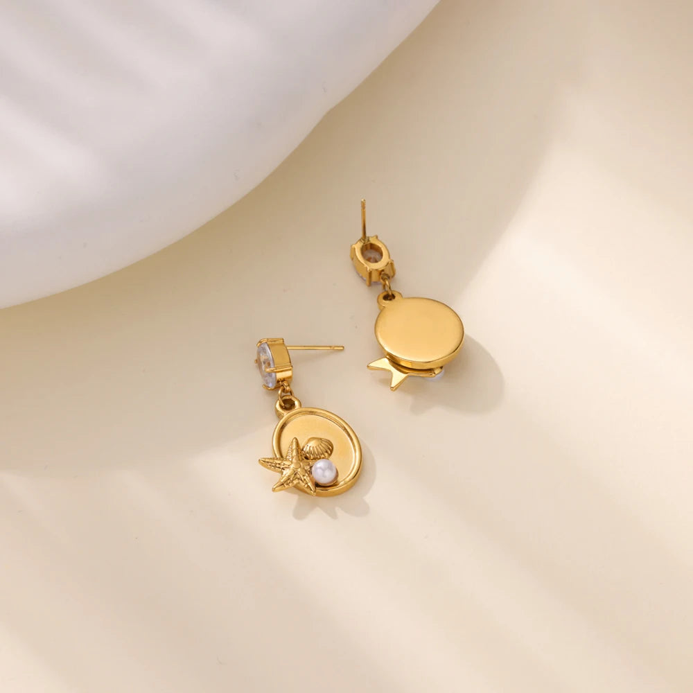 Starfish Shell Earrings