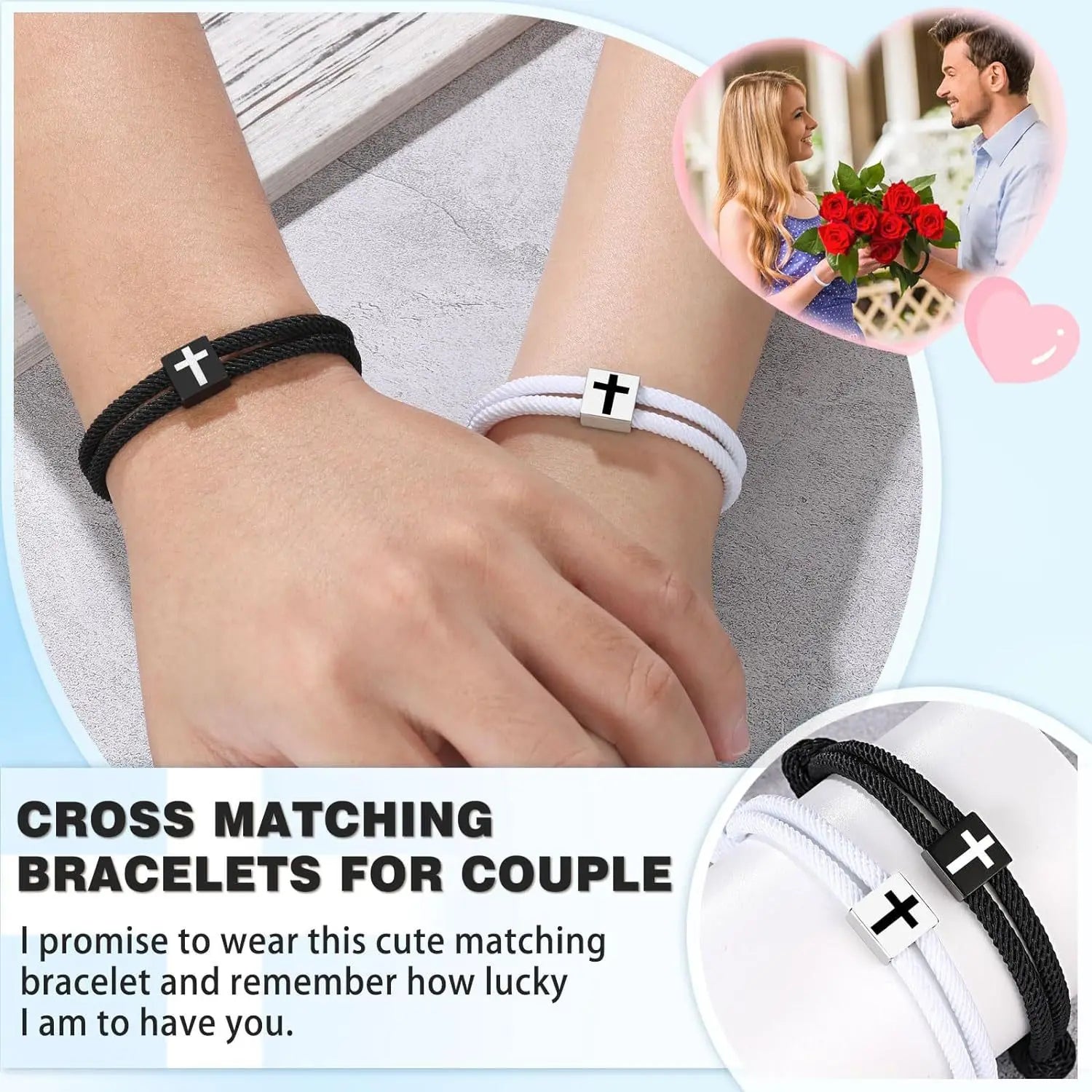 2 PCS Rope Cross Bracelet