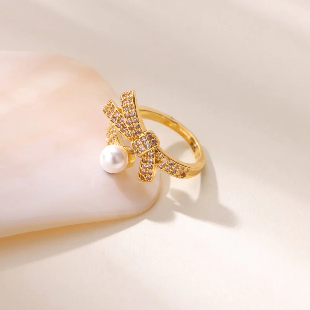 Zirconia Bowknot Ring