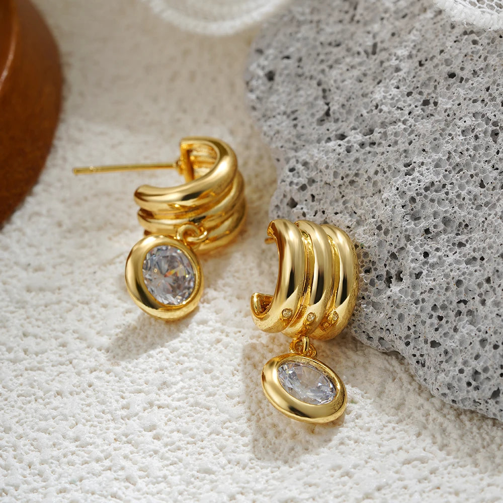 Rhinestone Drop Earrings