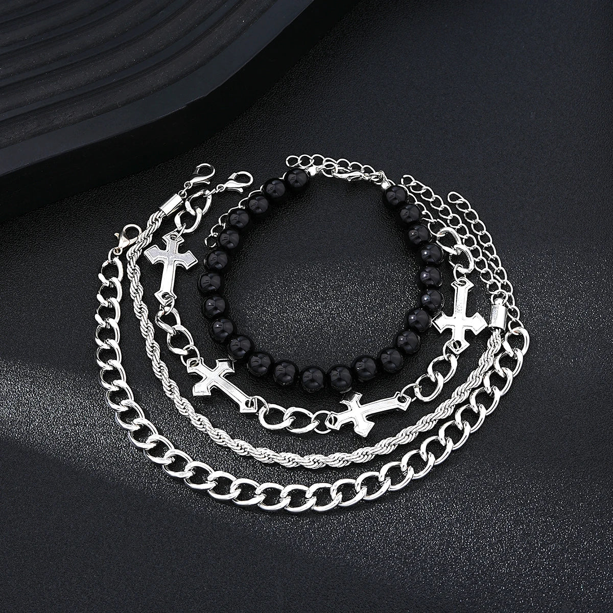 4 PCS Cross Chain Bracelet