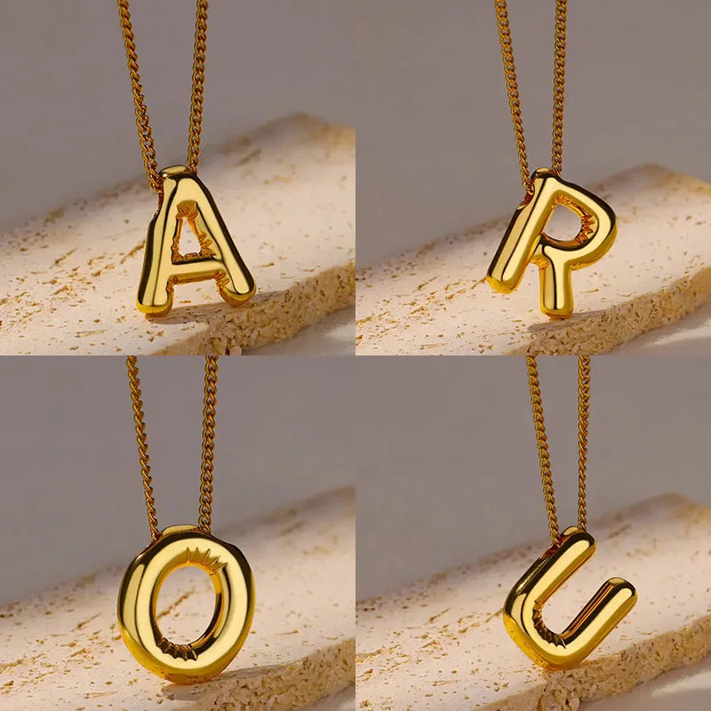 Chunky Initial Letter Necklace