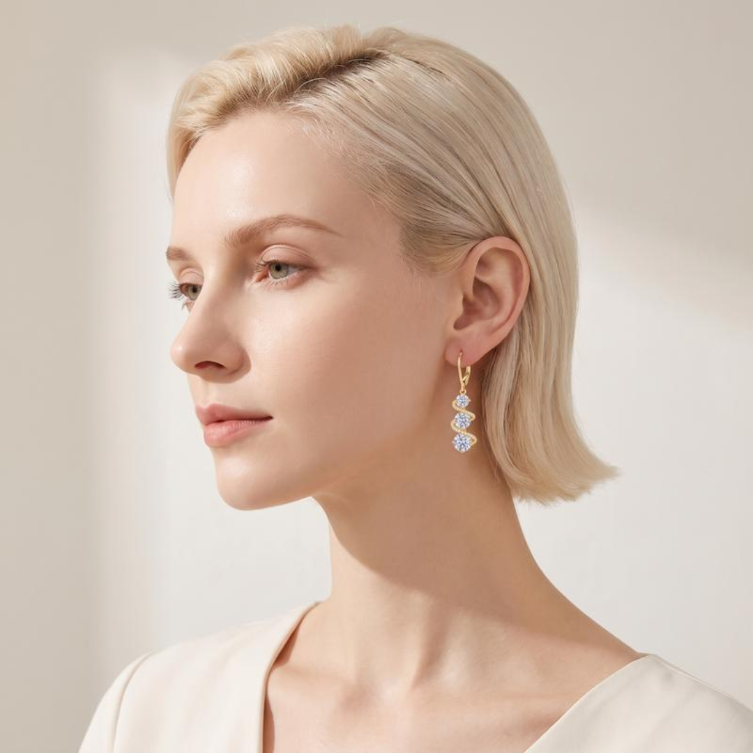 Swirl Stone Dangle Earrings