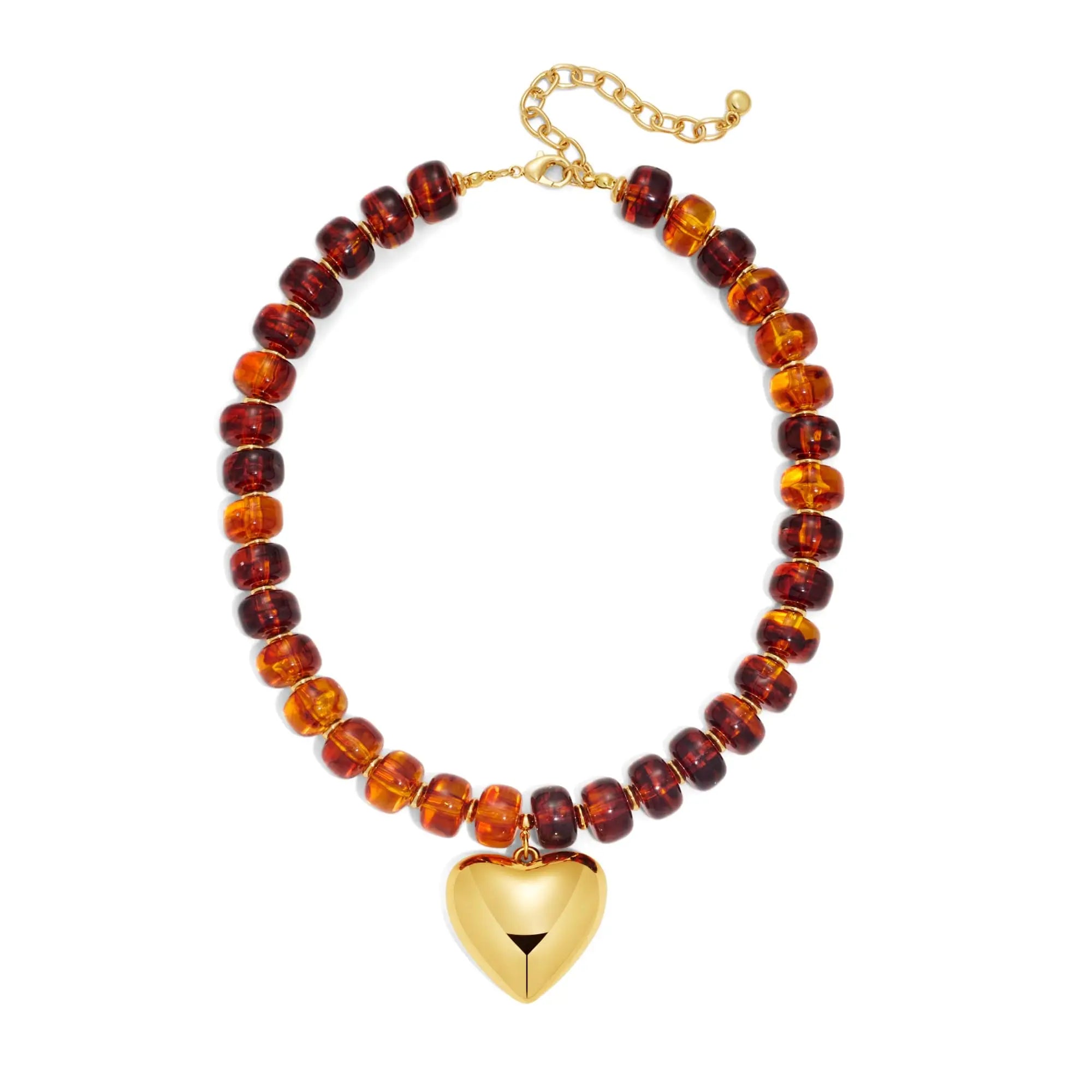 Beaded Chunky Heart Necklace
