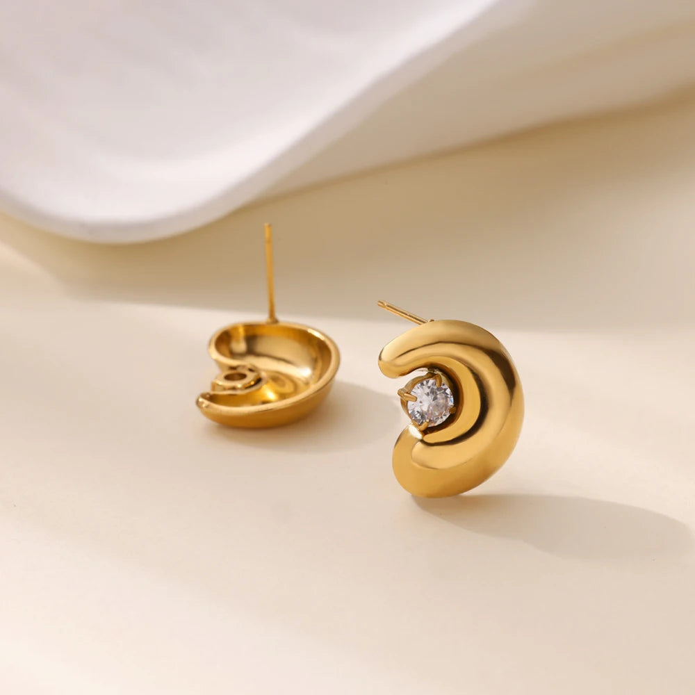 Zircon Chunky Earrings